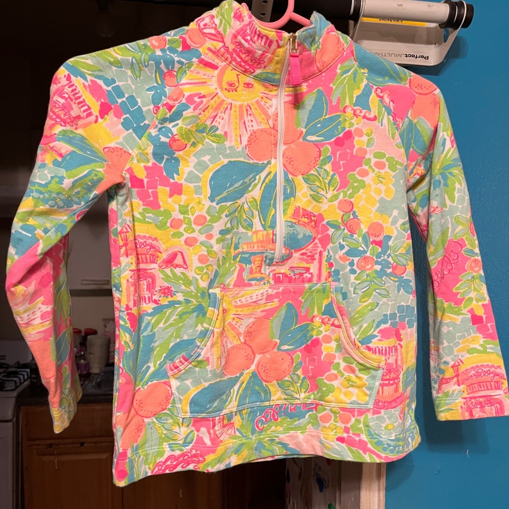 Lilly Pulitzer Pink and Blue Kids Swim Rashguard - Picture 15 of 17